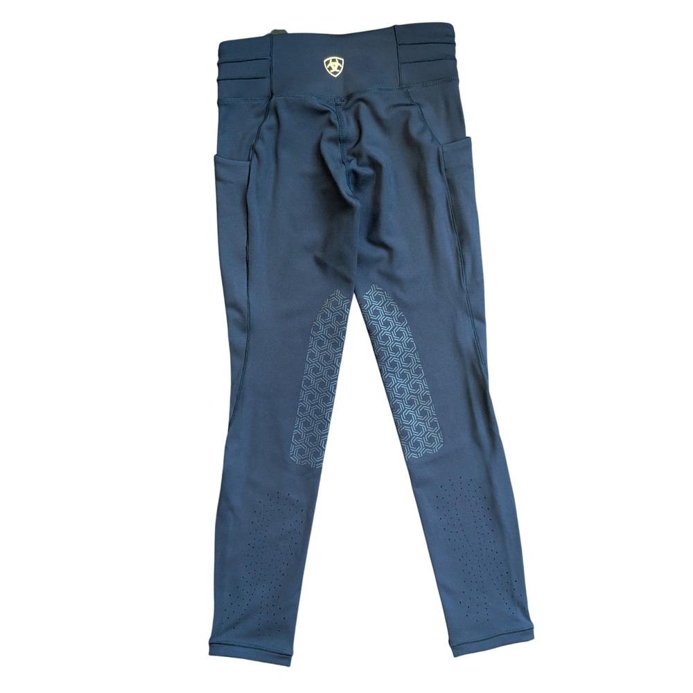 NWT Ariat Horseback Riding Pants Kids Eos 2.0 Knee Patch Tights Navy Youth‎ S 8 - Picture 3 of 10